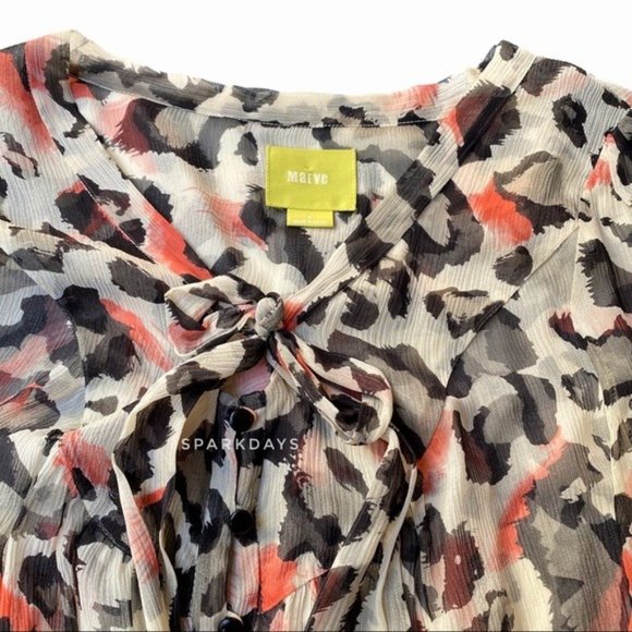 Anthropologie Leopard 100% Silk Cheetah Blouse | 8 - Picture 5 of 12